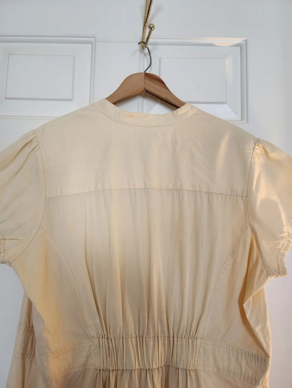 April Cornell Butter Yellow Dress Size Xl Cotton Cottagecore Tradwife Prairie - Picture 3 of 11